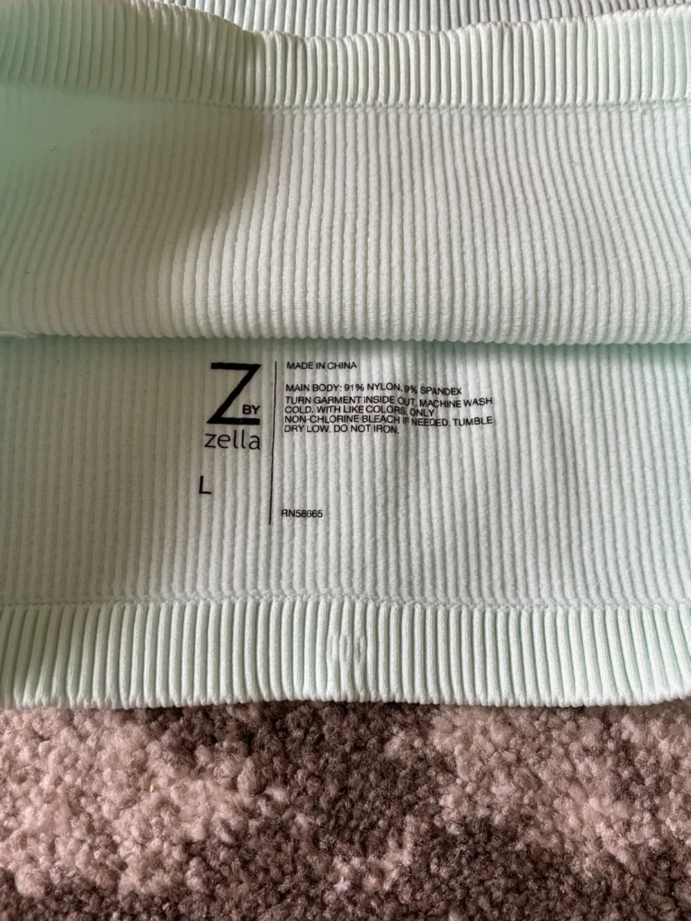 Zella Mint Ribbed Racerback Crop Tank - Picture 2 of 3